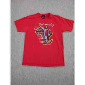 Bob Marley Shirt Mens Medium Red Zion Rootswear Africa Graphic Reggae Tee Music